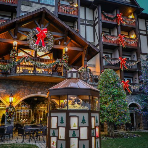 Outside the Hotel | The Inn at Christmas Place - Pigeon Forge, TN